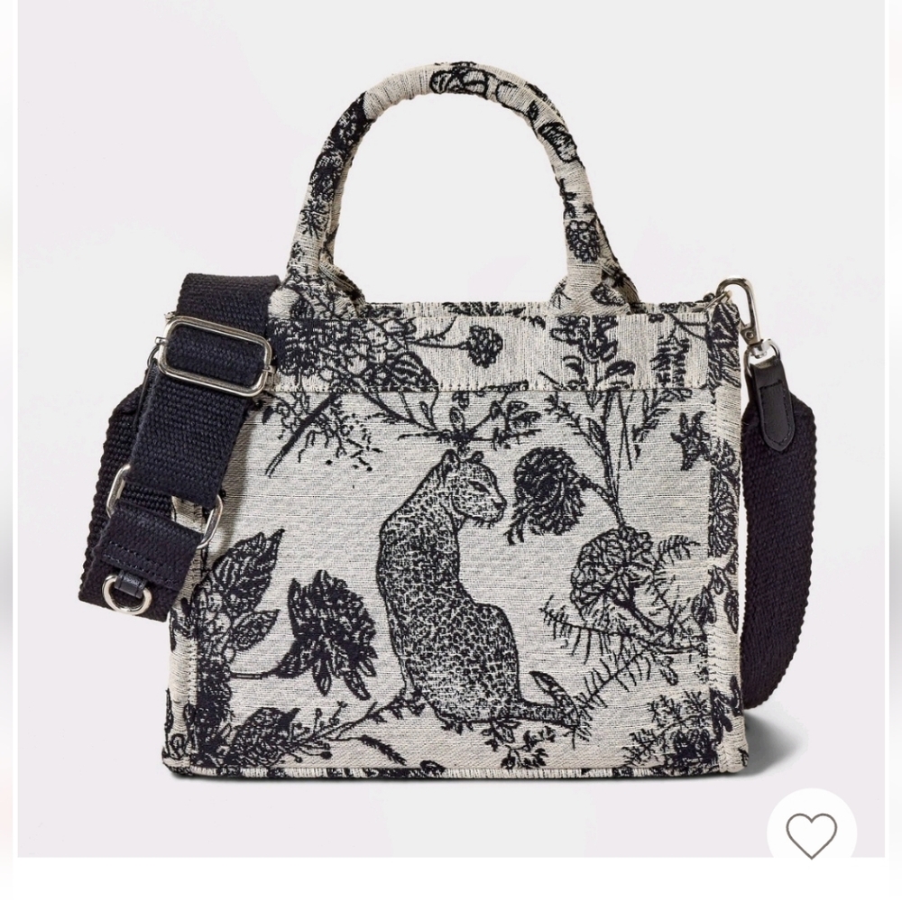 Small Jacquard Boxy Tote Handbag Cross Body A New Day